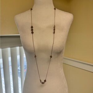 Long Rose Gold flower necklace